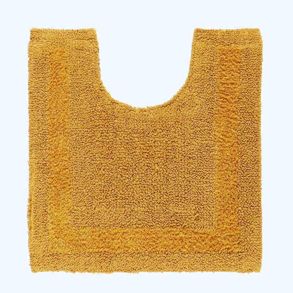 (Mustard, Pedestal Mat) Luxury Reversible Cotton Bath Mat