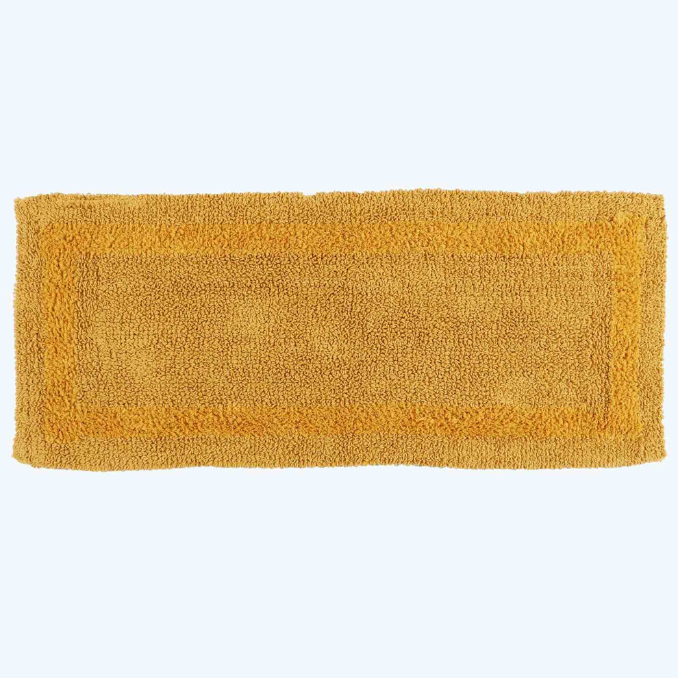 (Mustard, Bath Mat Runner) Luxury Reversible Cotton Bath Mat