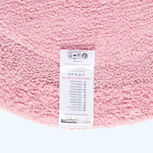 Homescapes (Pink, Bath Mat - Round) Luxury Reversible Cotton Bath Mat 2