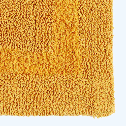 Homescapes (Mustard, Bath Mat - Extra Large) Luxury Reversible Cotton Bath Mat 1