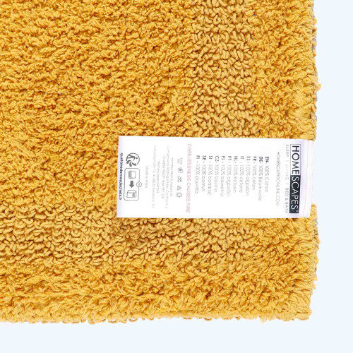 Homescapes (Mustard, Bath Mat) Luxury Reversible Cotton Bath Mat 2