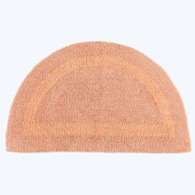 (Peach, Bath Mat - Half Round) Luxury Reversible Cotton Bath Mat