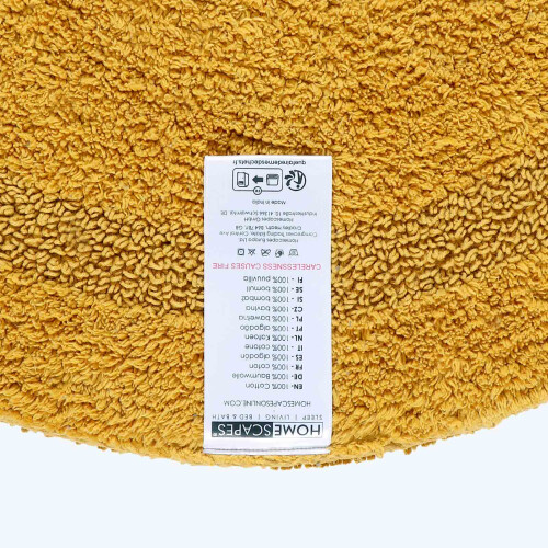 Homescapes (Mustard, Bath Mat - Round) Luxury Reversible Cotton Bath Mat 2