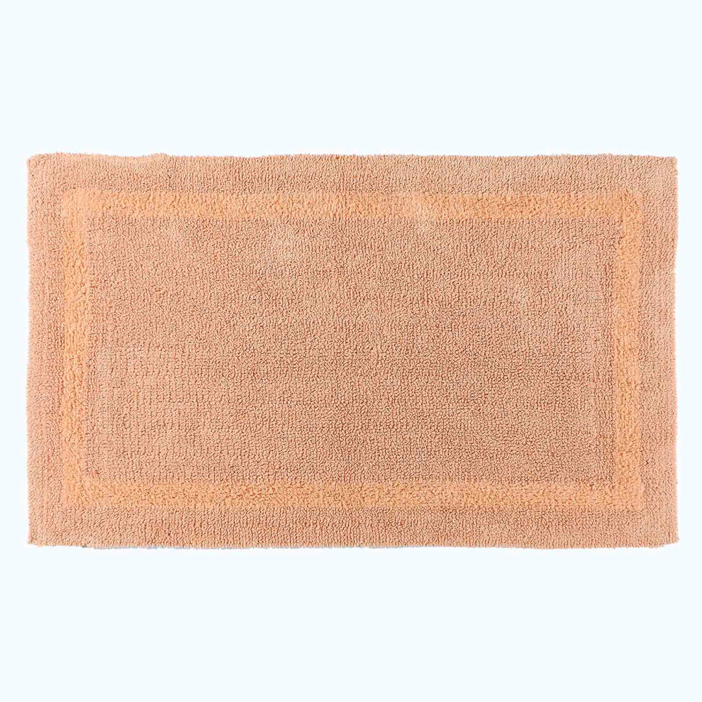 Homescapes (, Bath Mat - Extra Large) Luxury Reversible Cotton Bath Mat Peach