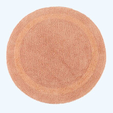 (Peach, Bath Mat - Round) Luxury Reversible Cotton Bath Mat