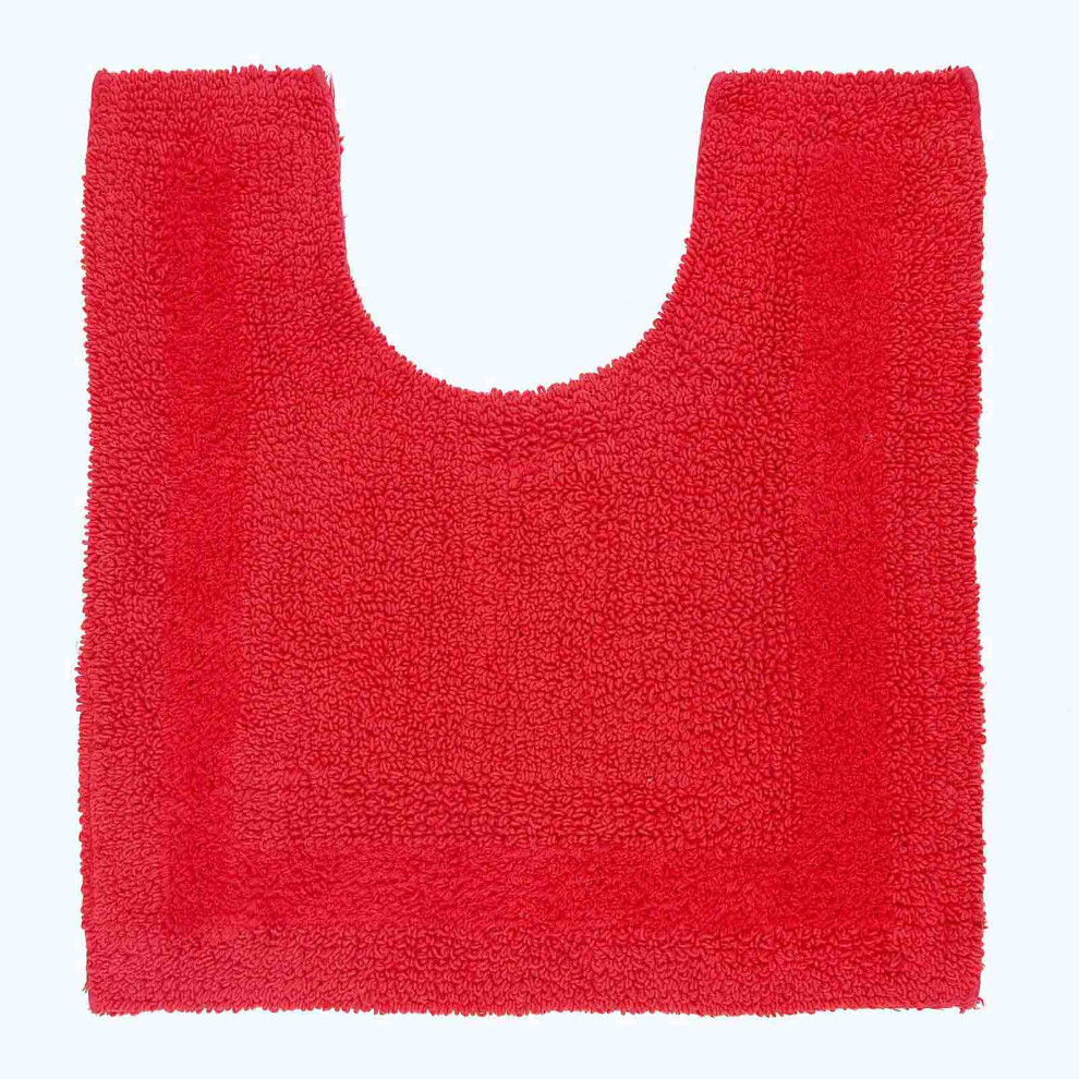 (Red, Pedestal Mat) Luxury Reversible Cotton Bath Mat