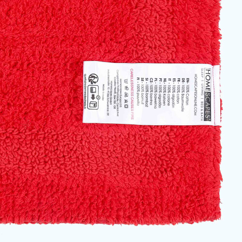 Homescapes (Red, Shower Mat) Luxury Reversible Cotton Bath Mat 2