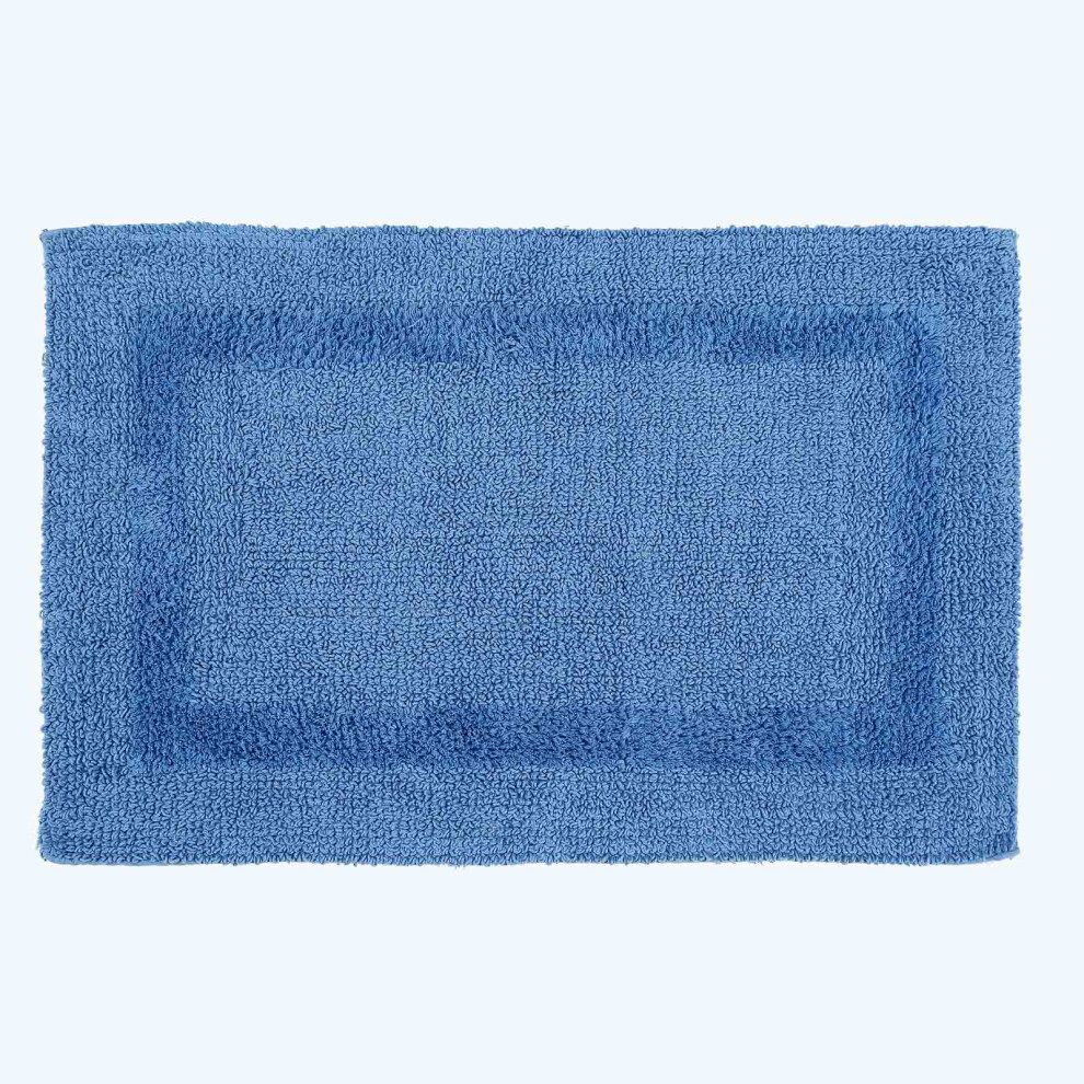 (Cobalt Blue, Bath Mat) Luxury Reversible Cotton Bath Mat