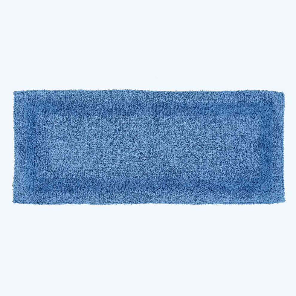 (Cobalt Blue, Bath Mat Runner) Luxury Reversible Cotton Bath Mat