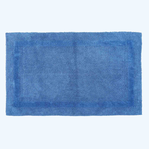 Homescapes (Cobalt Blue, Bath Mat - Extra Large) Luxury Reversible Cotton Bath Mat