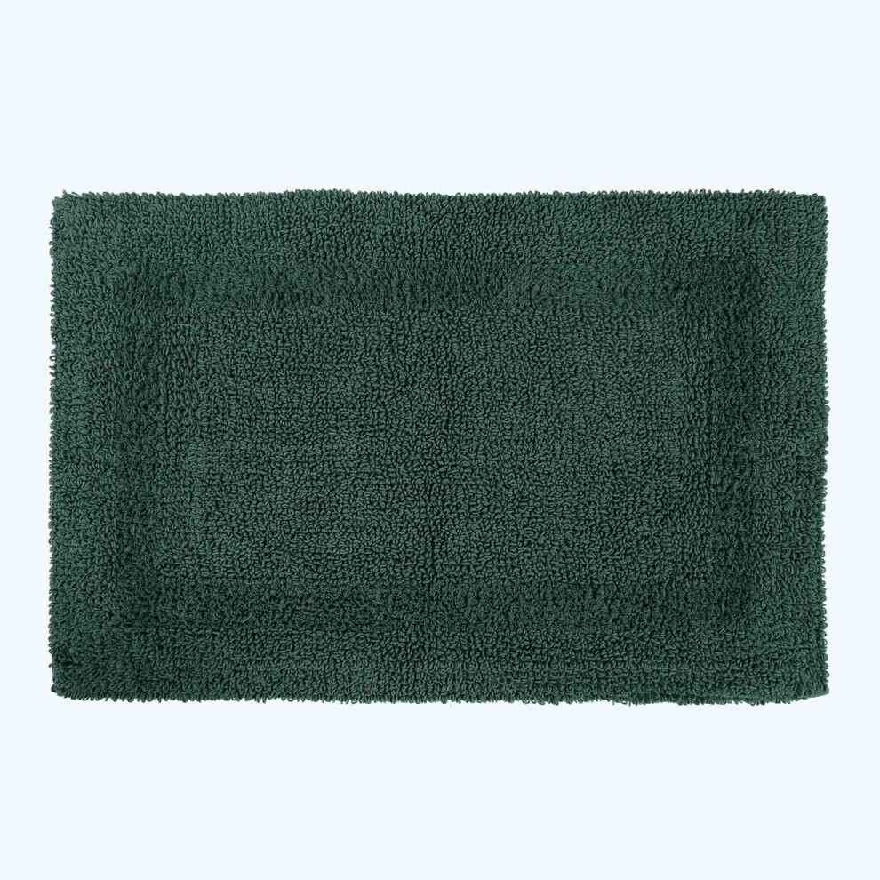 (Moss Green, Bath Mat) Luxury Reversible Cotton Bath Mat