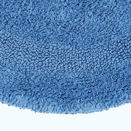 Homescapes (Cobalt Blue, Bath Mat - Round) Luxury Reversible Cotton Bath Mat 2