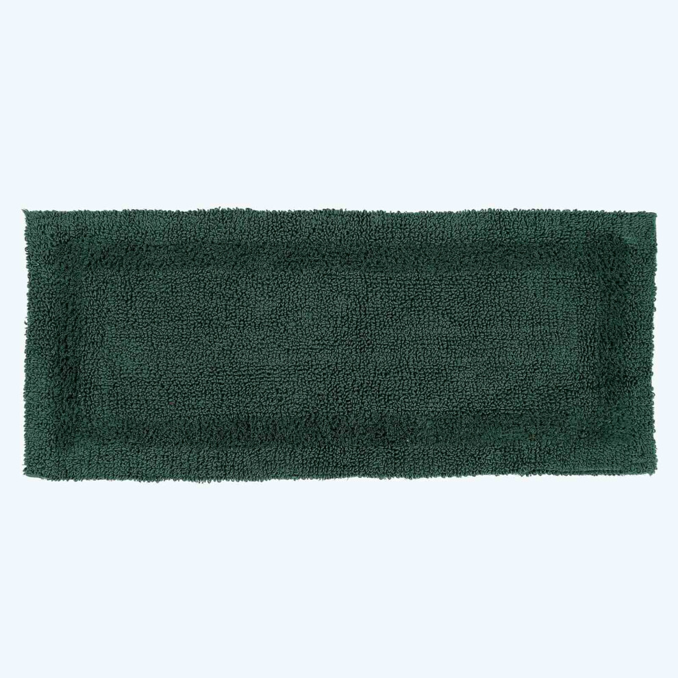 (Moss Green, Bath Mat Runner) Luxury Reversible Cotton Bath Mat