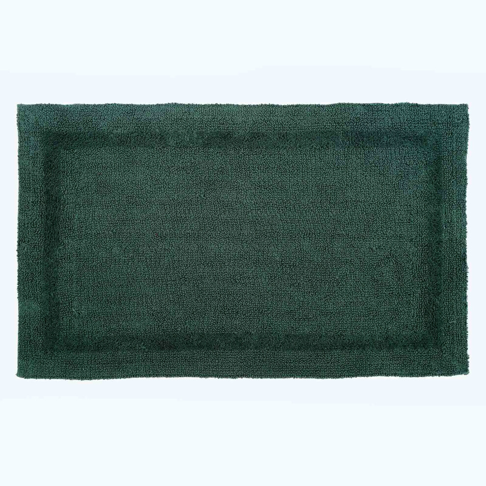 (Moss Green, Bath Mat - Extra Large) Luxury Reversible Cotton Bath Mat