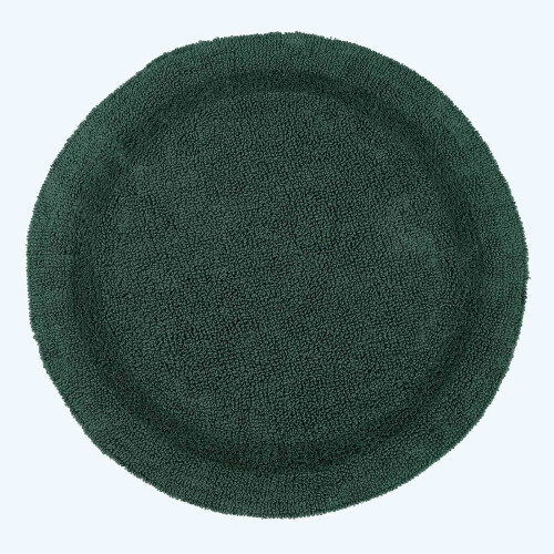 Homescapes (Moss Green, Bath Mat - Round) Luxury Reversible Cotton Bath Mat