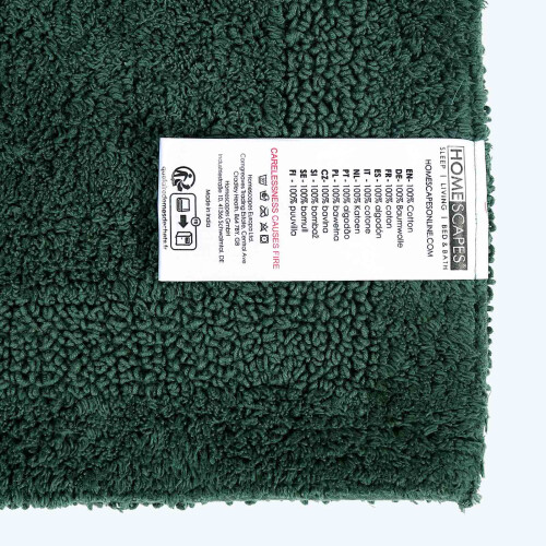 Homescapes (Moss Green, Bath Mat Runner) Luxury Reversible Cotton Bath Mat 2