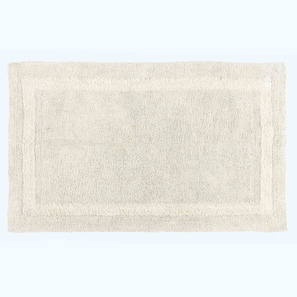 Homescapes (, Bath Mat - Extra Large) Luxury Reversible Cotton Bath Mat Cream