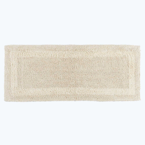 Homescapes (Cream, Bath Mat Runner) Luxury Reversible Cotton Bath Mat