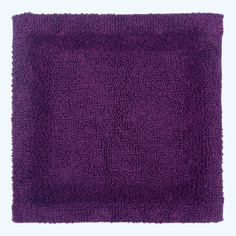 (Purple, Shower Mat) Luxury Reversible Cotton Bath Mat