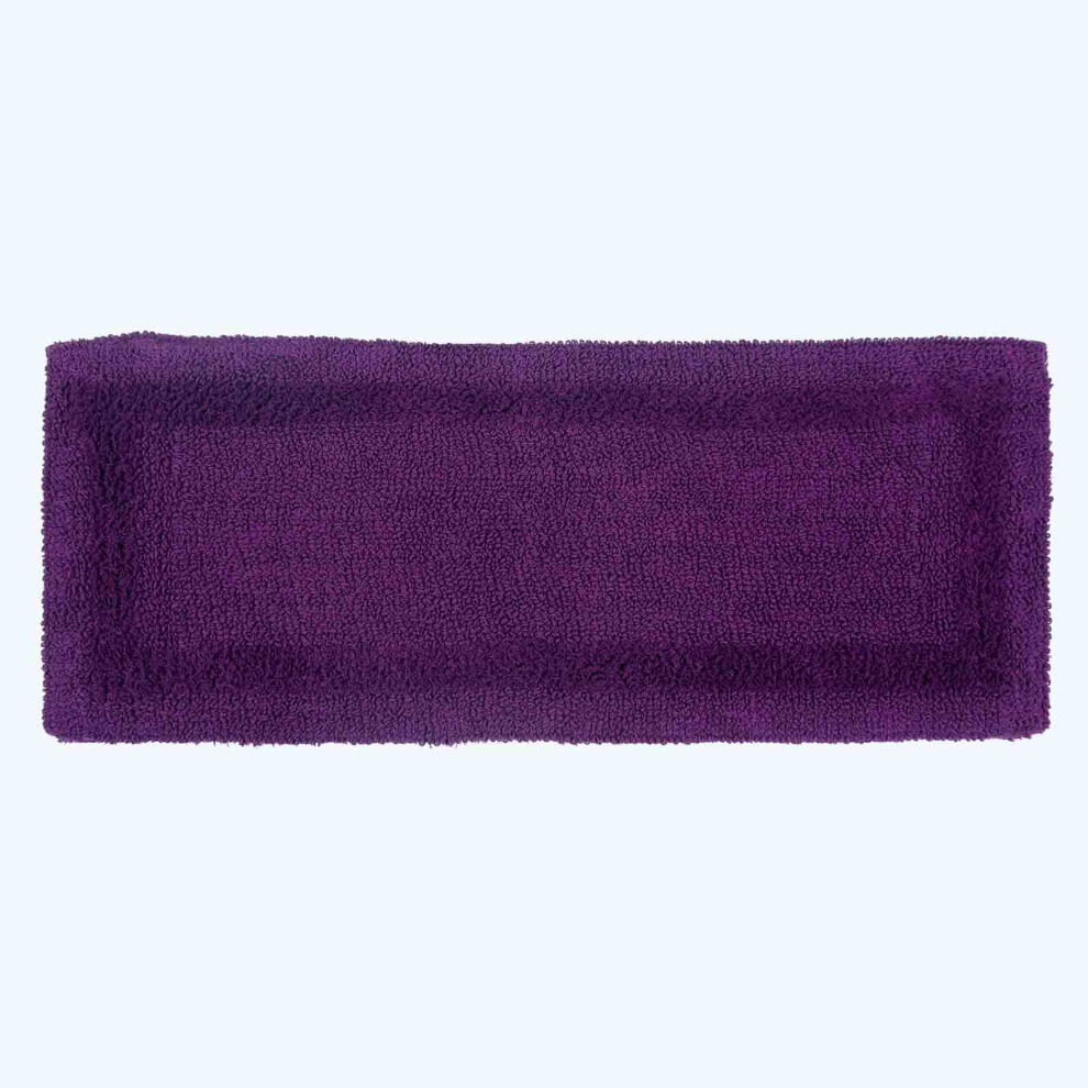 (Purple, Bath Mat Runner) Luxury Reversible Cotton Bath Mat