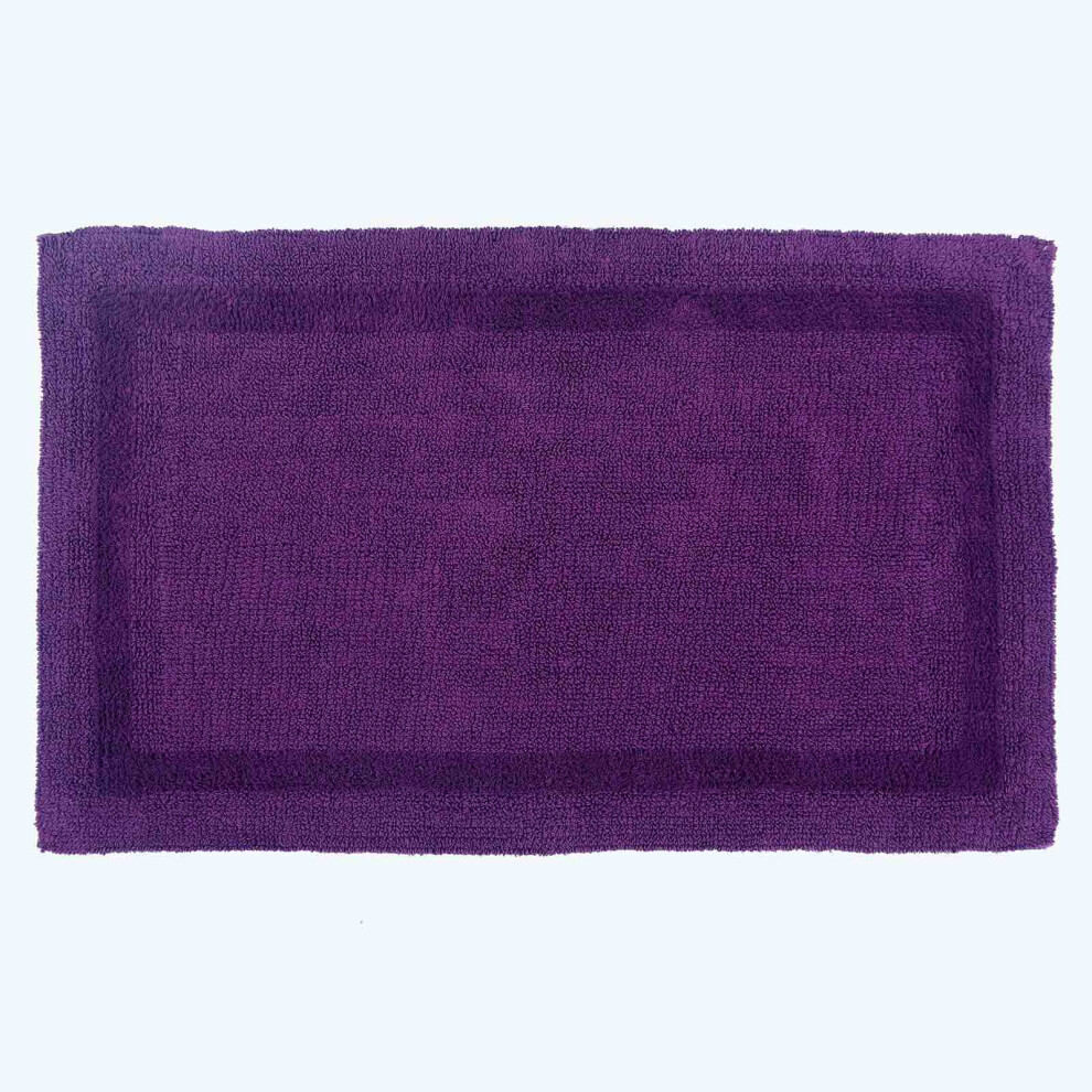 (Purple, Bath Mat - Extra Large) Luxury Reversible Cotton Bath Mat