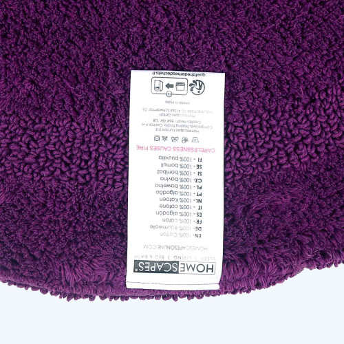 Homescapes (Purple, Bath Mat - Round) Luxury Reversible Cotton Bath Mat 2