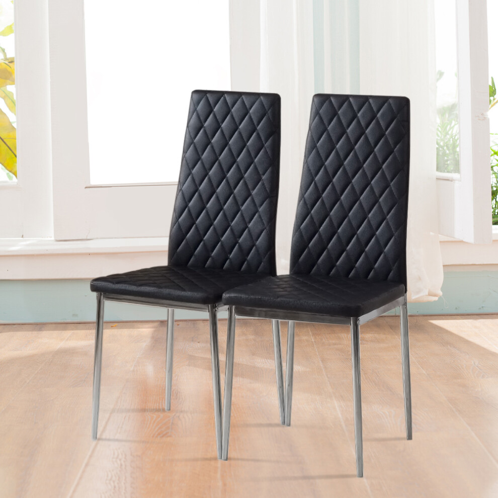 PVC High Back Modern Dining Chairs Set of 2-image-OPC-PF8NBRM-NEW
