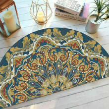(2#, 40 x 80 cm) Non Slip Half Circle Round Moon Rugs Floor Carpets Mats Door Mat Doormats