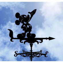 (Mickey) Metal Skull Knight Weather Vane Standing Wind Vanes Cottage Weather Vane Decor Yard Shed Home Fence Post For Garden, Roof, Patio, Lawn, Halloween