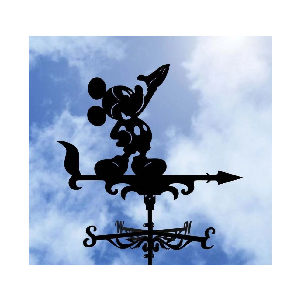 Xylfly (Mickey) Metal Skull Knight Weather Vane Standing Wind Vanes Cottage Weather Vane Decor Yard Shed Home Fence Post For Garden, Roof, Patio, Lawn, Hallo