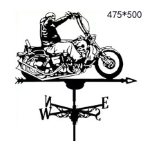 (Harley motorcycle) Metal Skull Knight Weather Vane Standing Wind Vanes Cottage Weather Vane Decor Yard Shed Home Fence Post For Garden, Roof, Patio, Lawn, Halloween