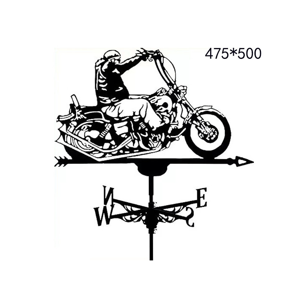 Xylfly (Harley Motorcycle) Metal Skull Knight Weather Vane Standing Wind Vanes Cottage Weather Vane Decor Yard Shed Home Fence Post For Garden, Roof, Patio,