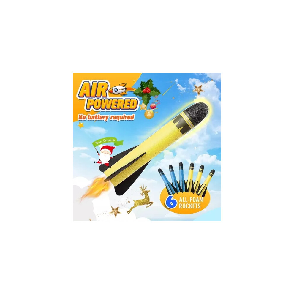 Yetp Star Stomp Rocket Launcher For Kids Toys 6 Foam Rocket Flying Toy Outdoor Garden New