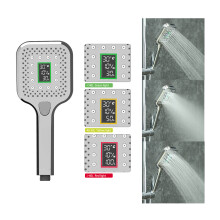(Square Style ) LOWENERGIE Shower Head & LCD Screen Timer with Flow Meter Water Energy Saving Self Powered