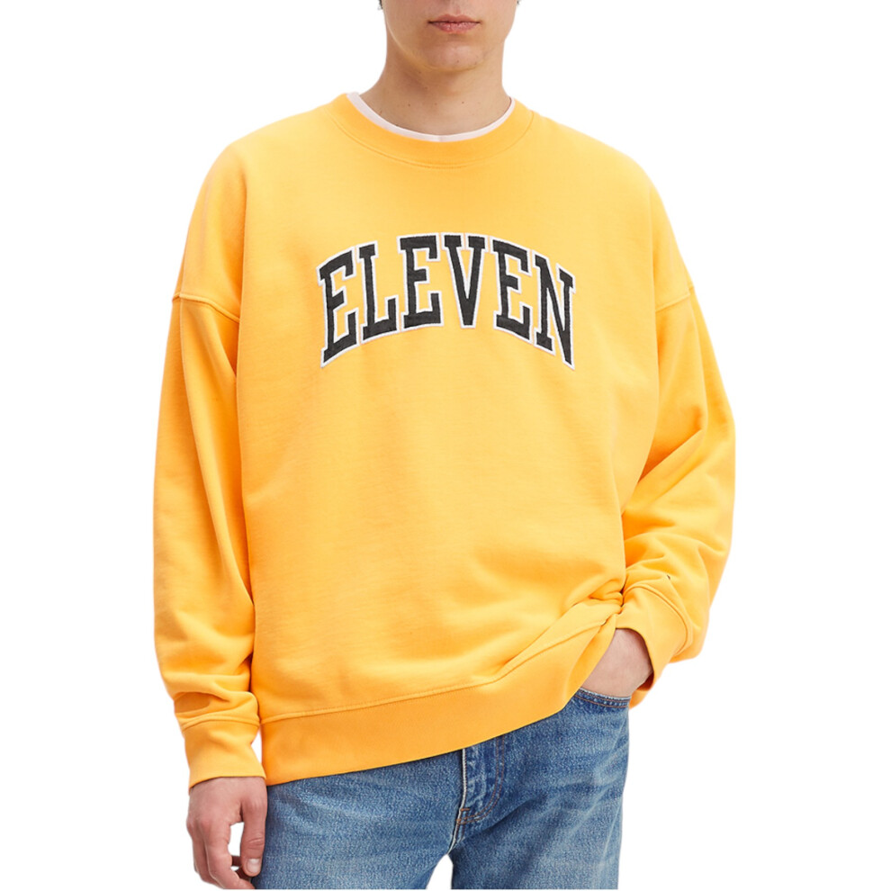 (Yellow, L) Levis Sweatshirt Men OverSized Retro Sweater