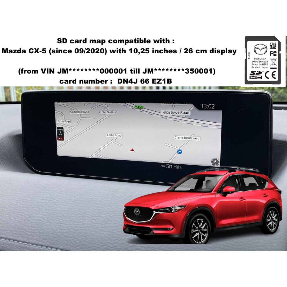 Mazda CX-5, CX5 SD Card Map Update UK & Europe 2023 - DN4J66EZ1B