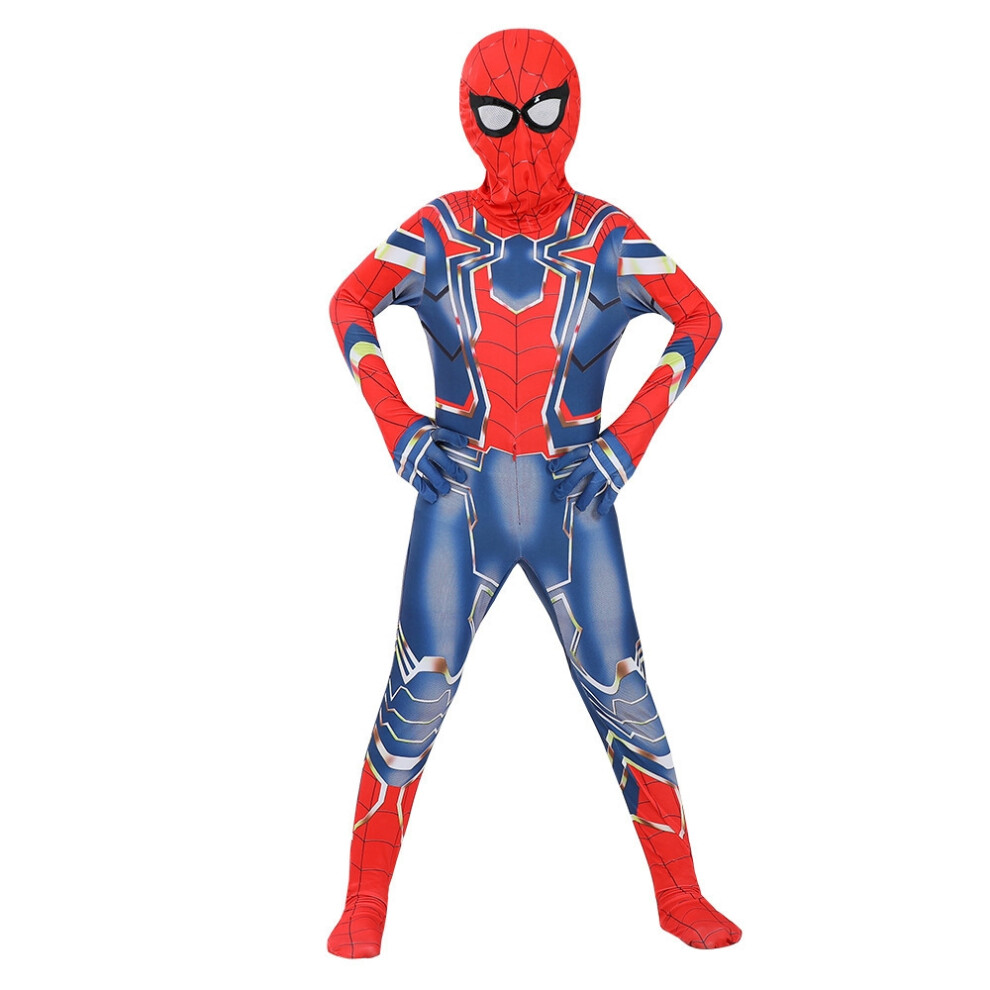 (#17 Spiderman, Kids150ï¼H140-150cmï¼) Boys Spiderman Cosplay Costume Fancy-Dress Up Halloween Jumpsuit Adult Kids