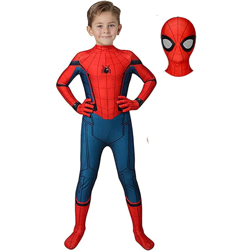 Bghone (#18 Spiderman, Kids 120?H110-120Cm?) Boys Spiderman Cosplay Costume Fancy-Dress Up Halloween Jumpsuit Adult Kids