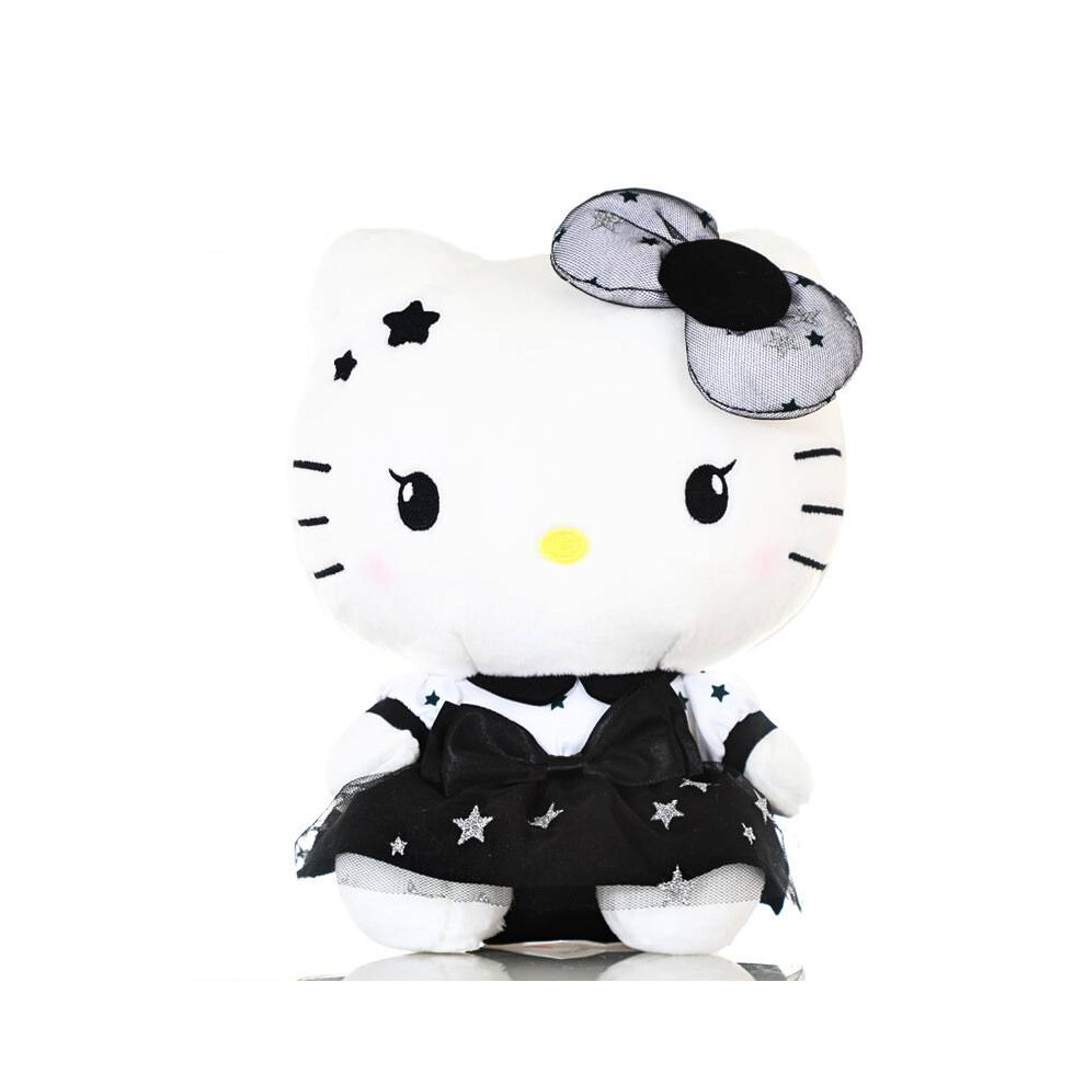 (Black, 20cm/7.87in) Kitty Sanrio Hello Plush Toy Cartoon Stuffed Doll Decoration Kids Birthday Gift