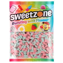 (Fizzy Blue Bottles 1KG Bag - 1F011) Halal Sweets Party Mix, Fizzy Cherry Bottles, Fizzy Mix 1kg Bag Halal HMC Sweets