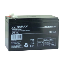 12V 7AH BATTERY with 6.3mm WIDE MALE SPADE CONNECTIONS