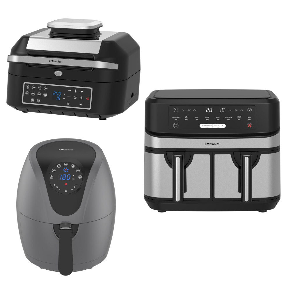 Emtronics Air Fryer Set - 6.3L, 9L & 12L Kitchen Set