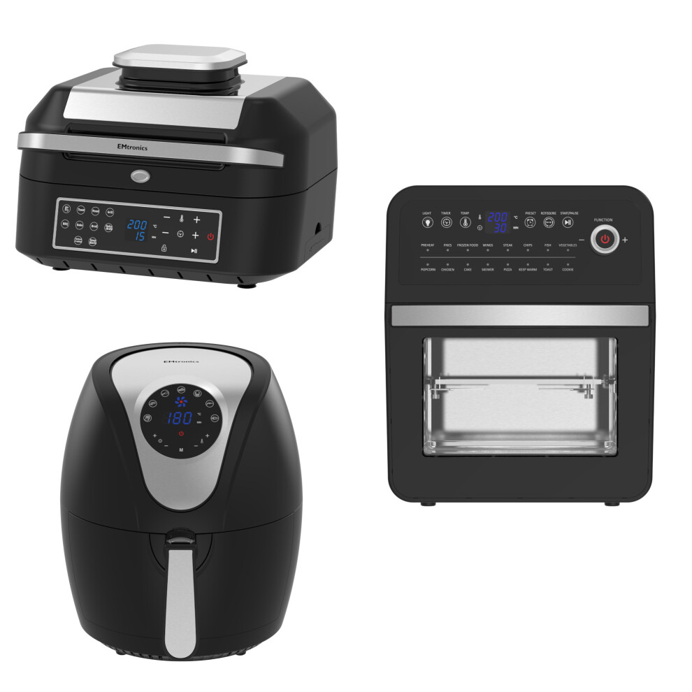 Emtronics Air Fryer Set - 6.3L, 4.5L & 12L Kitchen Set