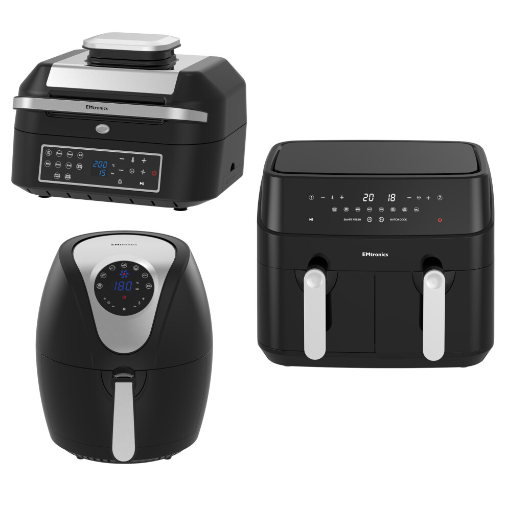 Emtronics Air Fryer Set - 6.3L, 9L & 12L Kitchen Set