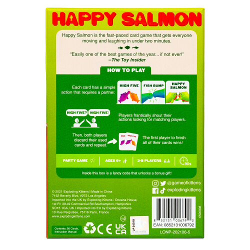 Exploding Kittens Happy Salmon - Family Card Game - Exploding Kittens Edition 3-8 Players Age 6+ 1