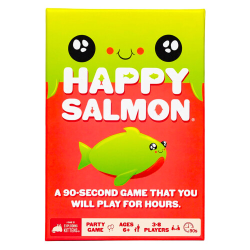 Exploding Kittens Happy Salmon - Family Card Game - Exploding Kittens Edition 3-8 Players Age 6+