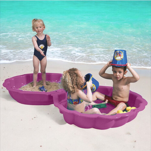 (2 Pink) Plastic Sandpit Garden Fun Paddling Pool Sand Pit 2