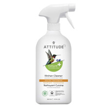 ATTITUDE Kitchen Cleaner, EWG Verified, Advanced Degreasing Power, Plant and Mineral-Based, Vegan Household Products, Citrus Zest, 800 mL