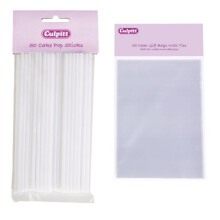 Culpitt White Round Plastic Cake Pop Sticks, Lollipop Sticks, Craft Sticks - Pack Of 50