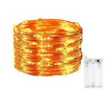 cshare Halloween LED Fairy Lights, Orange Fall Fairy Lights, Halloween Decorations String Lights 16.4ft/5m 50LEDs IP65 Waterproof Tent Lights for